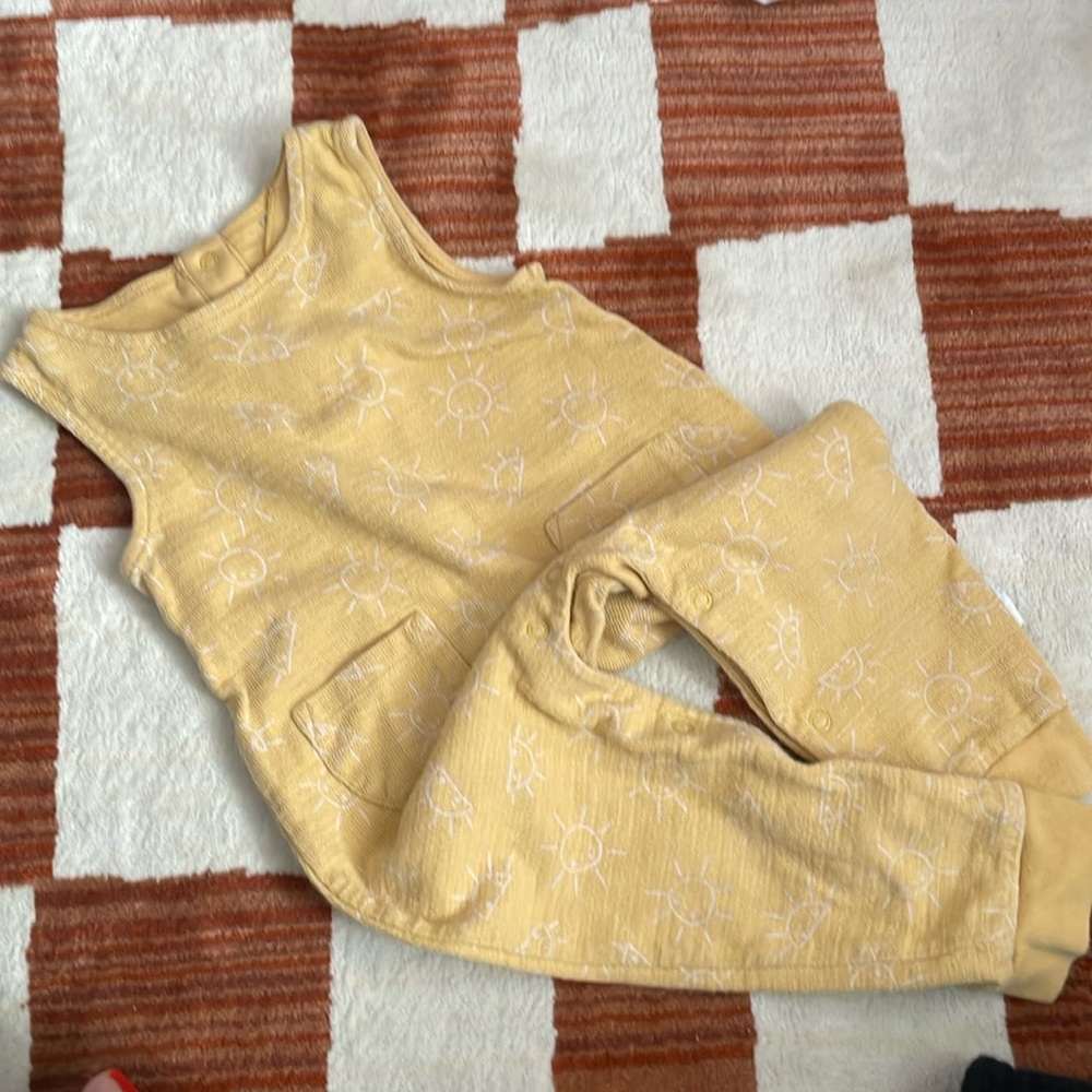 Primark cotton onesie overall yellow suns